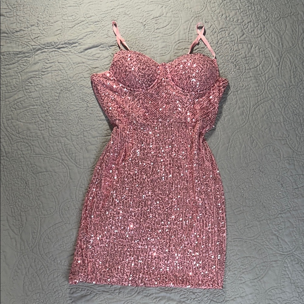 Haute Monde Pink Bodycon Mini Dress Spaghetti Strap